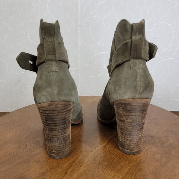 Belle By Sigerson Morrison Women's Boots 8.5 Gray Suede Ankle Heeled Booties - Picture 4 of 10